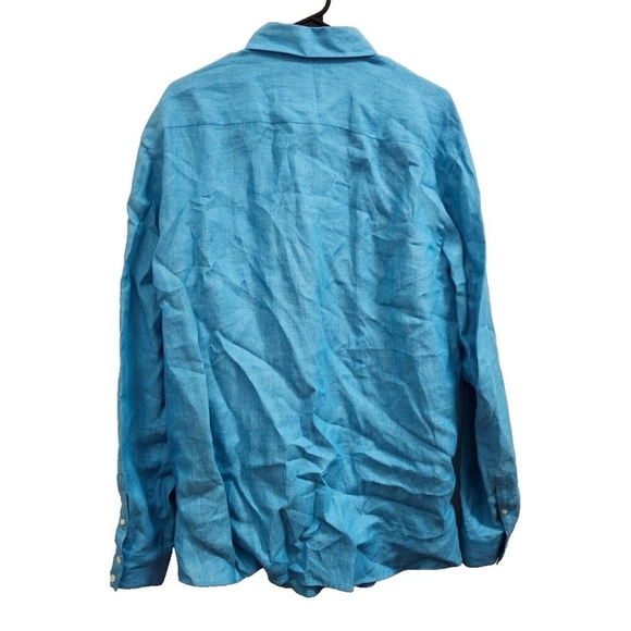 Thomas Pink Men's Pure Linen Shirt XL Long Sleeve CLASSIC DRESS SHIRT‎ - Picture 3 of 9